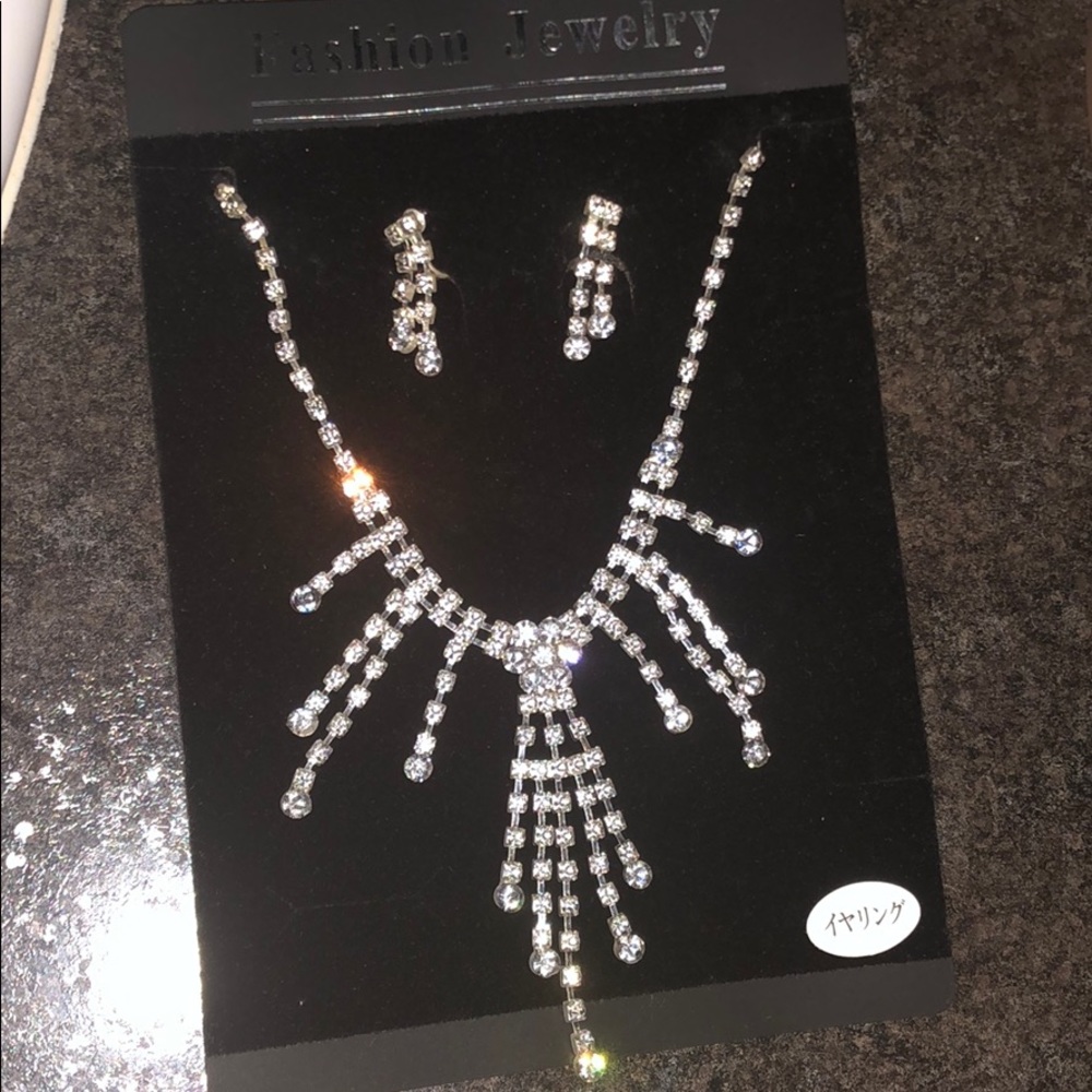 Diamond like Necklace and earring set